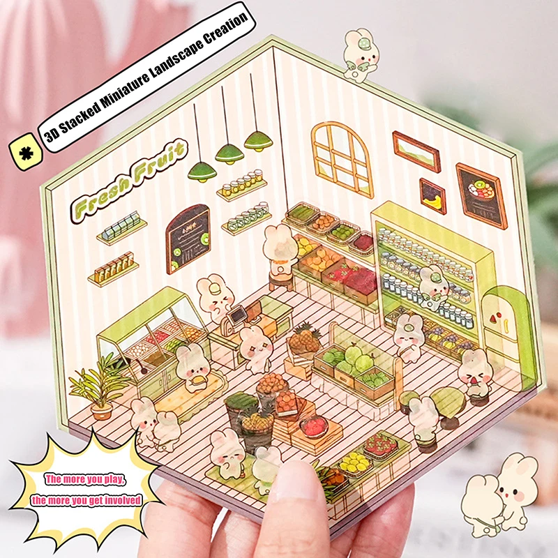 ชุดสติกเกอร์สัตว์เลี้ยง3D กระเป๋าการ์ตูนน่ารักสำหรับตกแต่งฉากแบบ DIY สติกเกอร์กระดาษสมุดภาพวัสดุชุดอุปกรณ์ตกแต่งฉาก