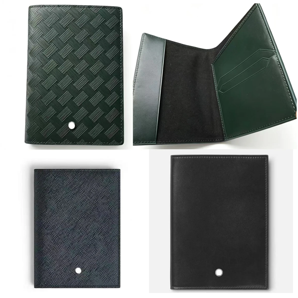 Luxury Business Cross Pattern Leather Document Holder Travel Passport Wallet Men's Genuine Leather ID Storage Bag Casual Style
