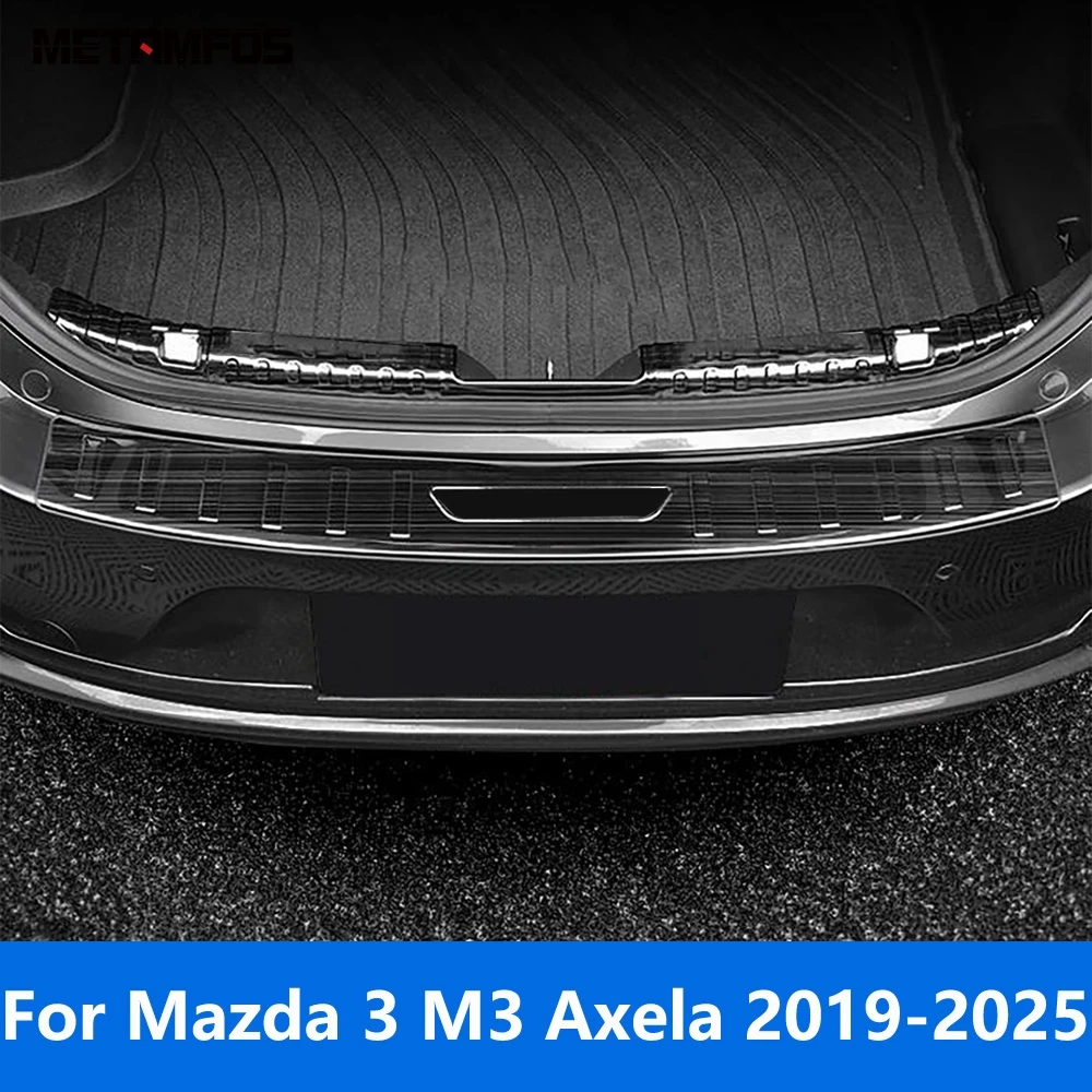 

Rear Trunk Bumper Foot Plate Door Sill Scuff Guard Plate For Mazda 3 M3 Axela Sedan 2019-2021 2022 2023 2024 2025 Accessories