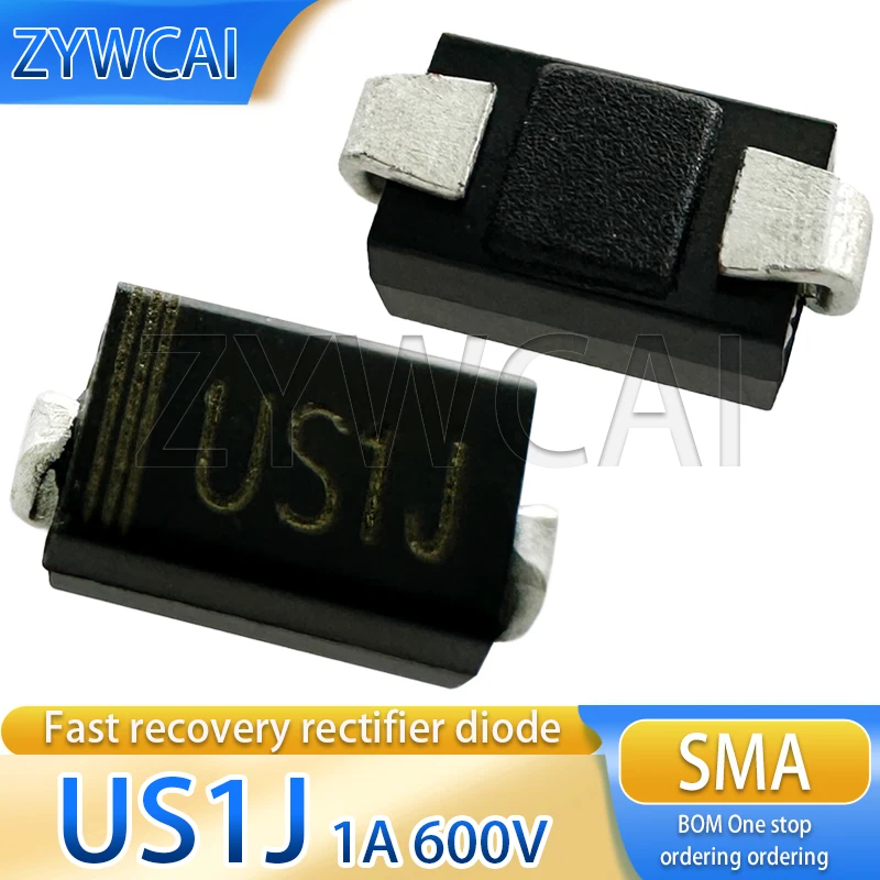 US1J SMA 50PCS UJ DO-214AC 1A 600V U1J  ESD TVS Fast Recovery Diode