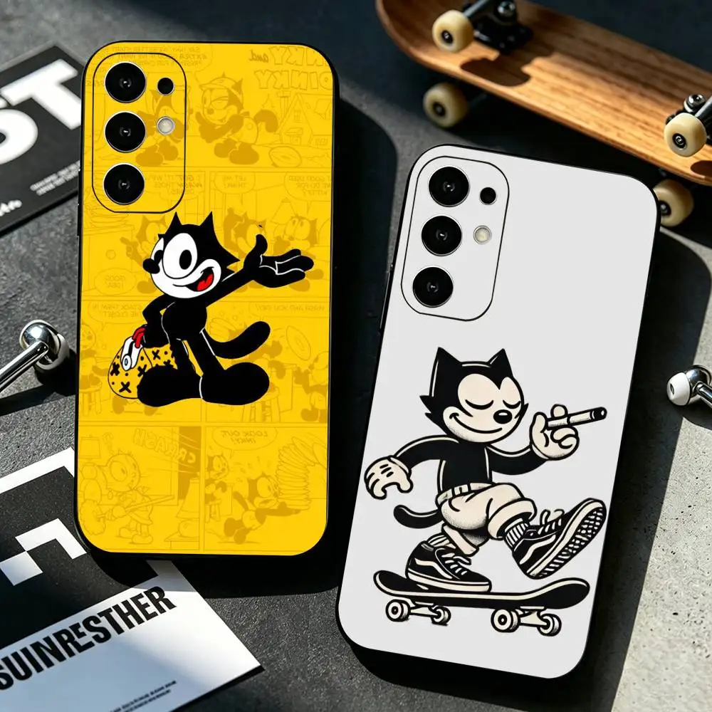 Felixs T-The Cat Classic Toons  Phone Case Black Silicone Soft For Samsung S25,S24,S21,S22,S23,S30,Ultra,S20,Plus,Fe,Lite