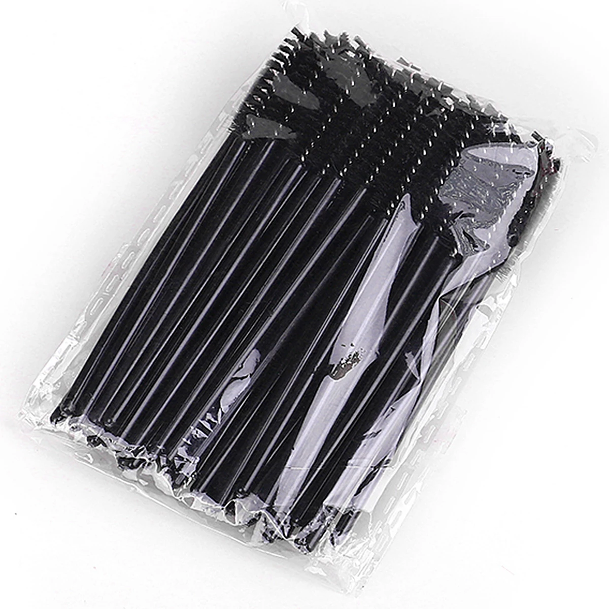 50pcs Disposable Eyelash Brush Black Mascara Wands Spoolies For Eyelash Extension Micro Eyelash Comb BrushEyebrow And Makeu UP B