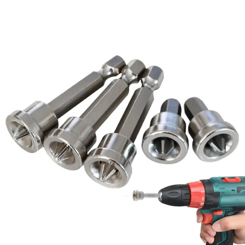

Screwdriver Bit Set Magnetic Shock Drivers Bits Set Of 5 Multi-Functional Precision Positioning Drills For Furniture