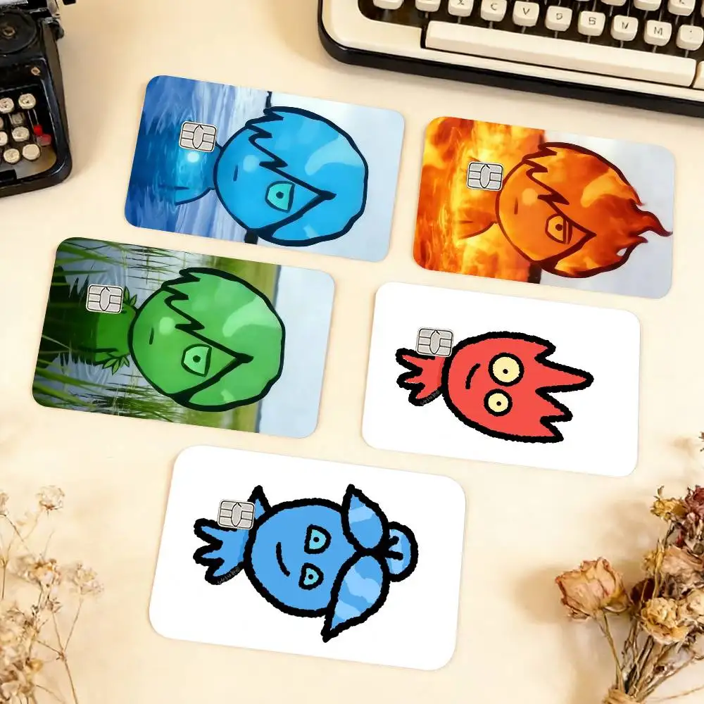 Game Fireboy-Watergirl Waterproof Film Skin Cover Credit Card Stickers Debit Front Bank Bus Pass