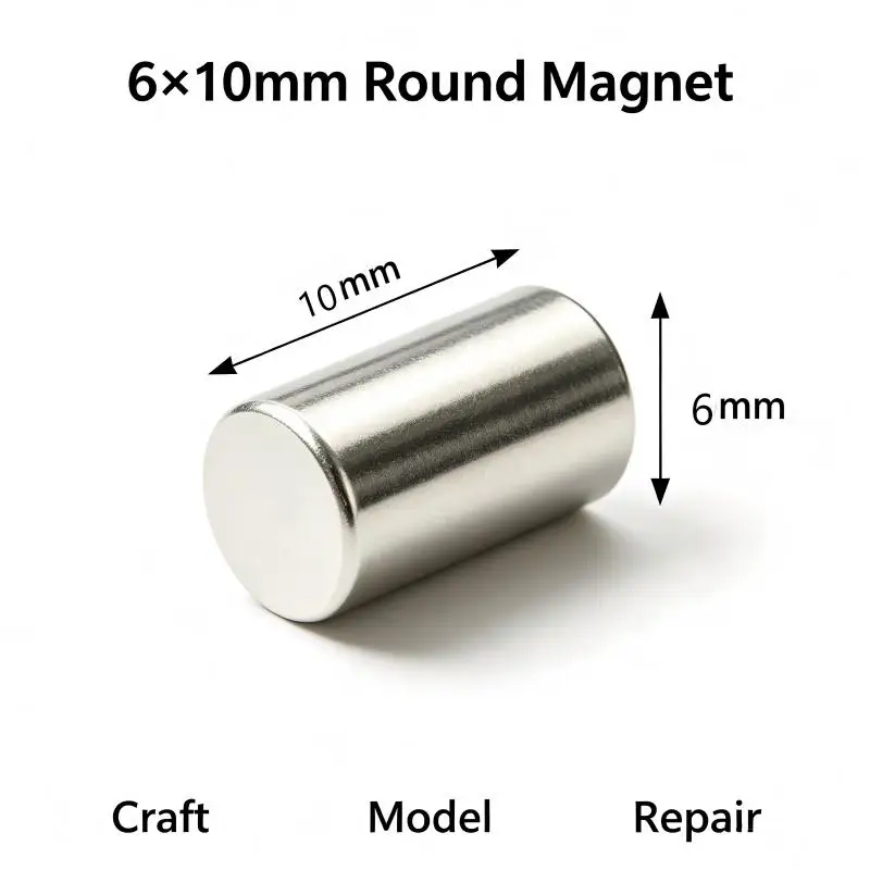 6x10mm N35 Round Disc Neodymium Magnet Mini Permanent NdFeB Small Magnet For Fridge Office DIY Craft Hobby Projects 6*10mm