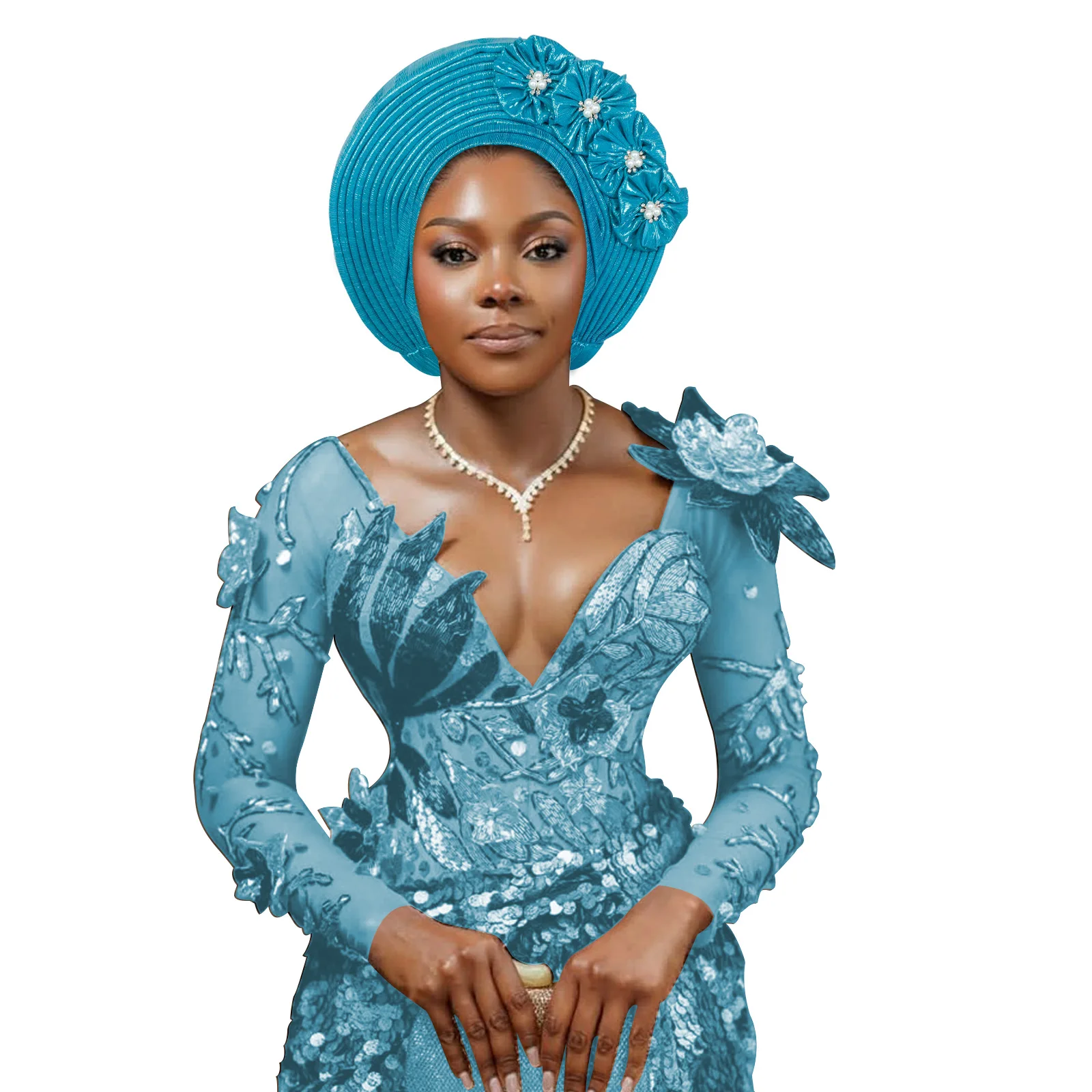 Fashion Nigerian Wedding Geles African Headtie Auto Gele Turbans for Women Muslim Headwear Headpiece Female Head Wraps