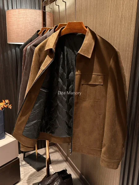 [Old money configuration, thickened model] Winter new simple versatile lapel retro casual jacket