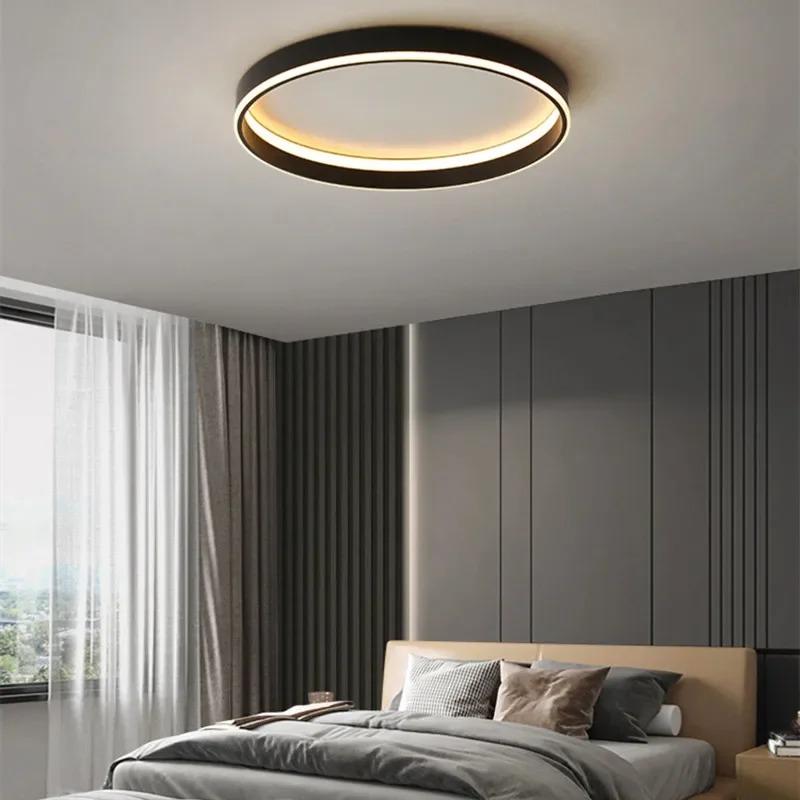 Imagem -06 - Nordic Minimalista Rodada Led Lâmpada do Teto Lustre Quarto Loft Varanda Track Light Home Decor Luminárias de Interior