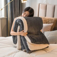 Wool Throw Blanket Keep Warm Winter Bed Blankets Double Sided Queen Duvet Cover Camping Double Bed Cover Bedspread On The Bed 2