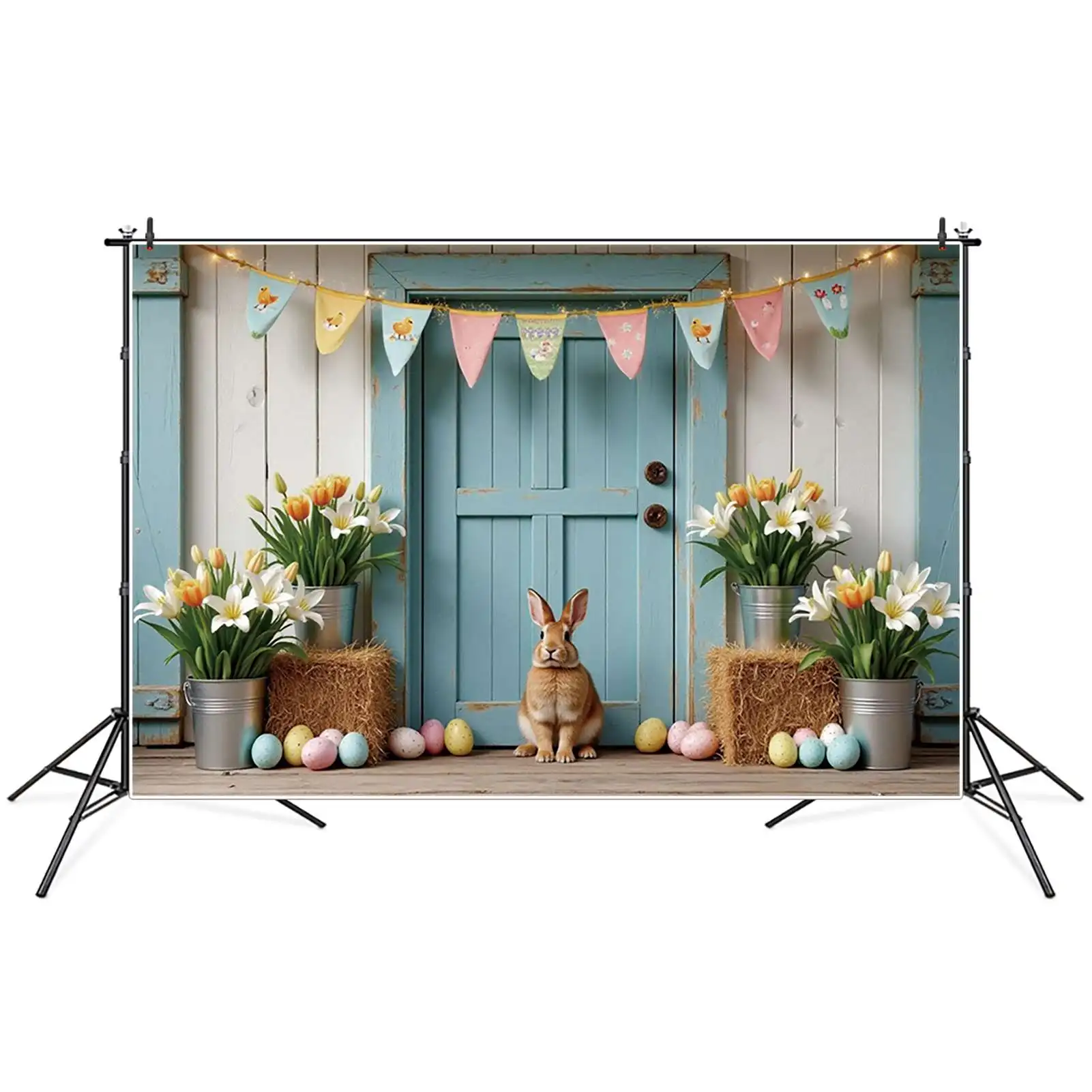 ريفي عيد الفصح الديكور صورة خلفية الأطفال عطلة حزب الباب فوتوزون خلفية استوديو التصوير فوتوبوث