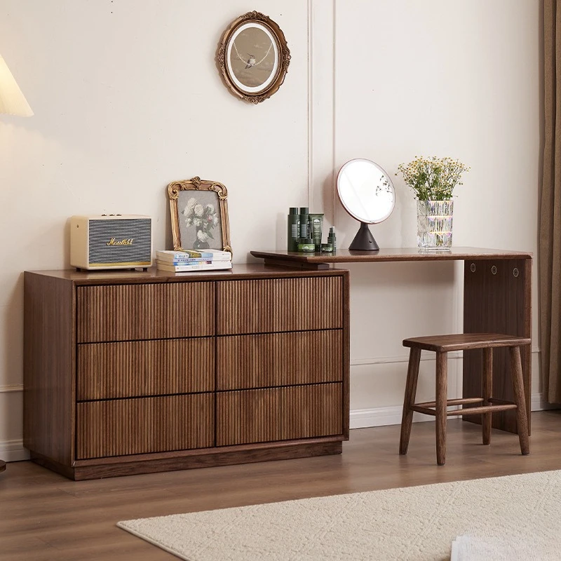 Solid wood chest dresser integrated black walnut storage cabinet Nordic simple multi-functional small apartment combination