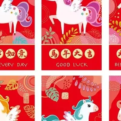 6 pçs/set 2026 ano novo chinês cavalo envelopes vermelhos bolsos de dinheiro da sorte para festival da primavera casamento celebrações de aniversário