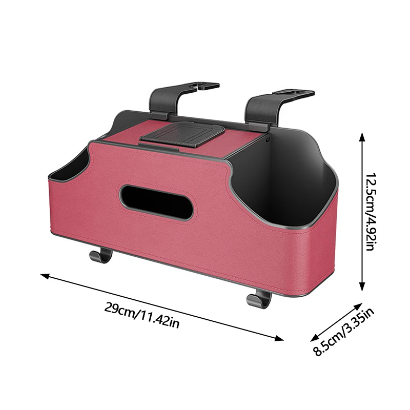 รถ Headrest กล่องเก็บกล่องกระดาษทิชชูหนัง Multifunctional Car Backseat Hook ผู้ถือ Organizer รถที่นั่งด้านหลังกล่องเก็บ