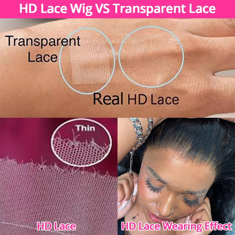 Full 360 Hd Lace Frontal Wig Kinky Yaki Straight HD Transparent Lace Front Human Hair Wig Kinky Straight Wig For Women CEXXY