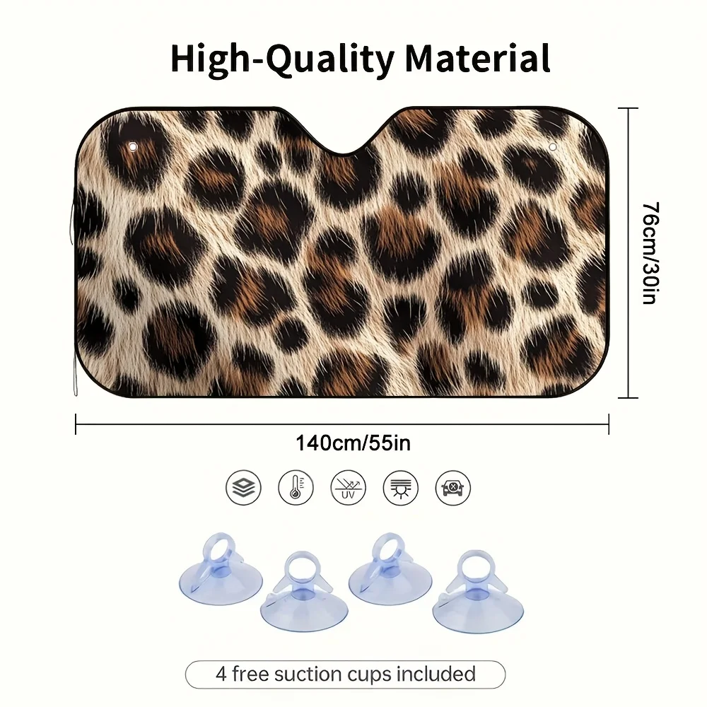 

Автомобильный солнцезащитный козырек с леопардовым принтом (1 шт.) - складной, стильный, компактный, подходит для внедорожников, легковых и грузовых автомобилей.