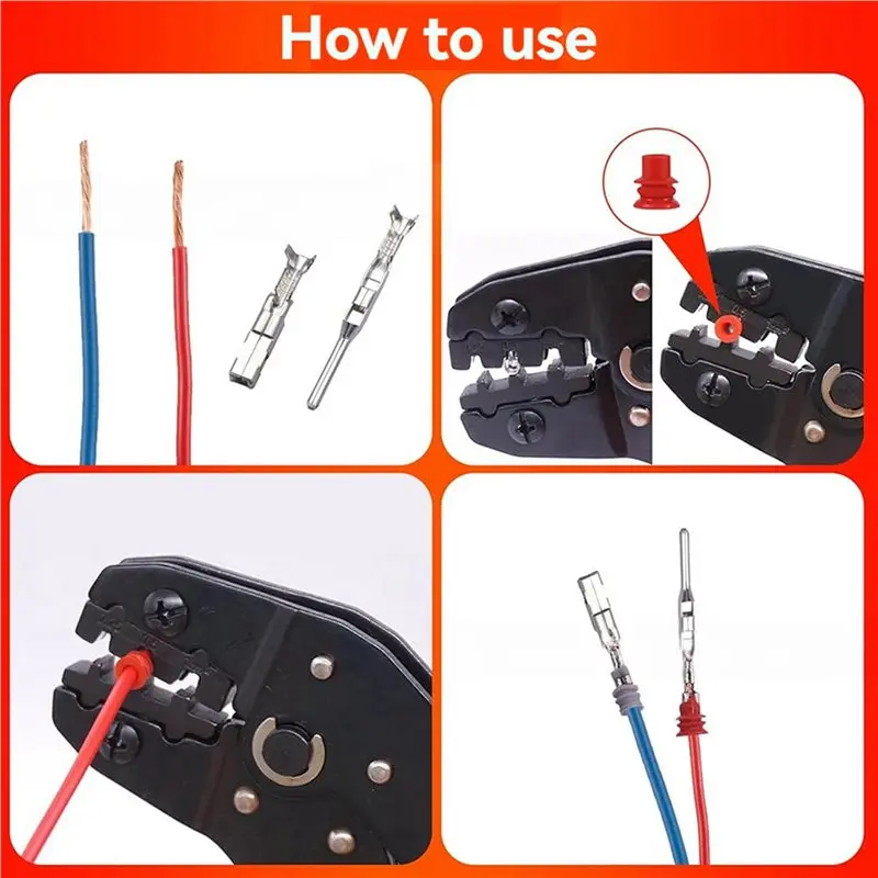 AB34-24Types Car Electrical Wire Terminal Pin Connector Kit - 918Pcs Automotive Electric Crimp Connectors 1-3.5Mm