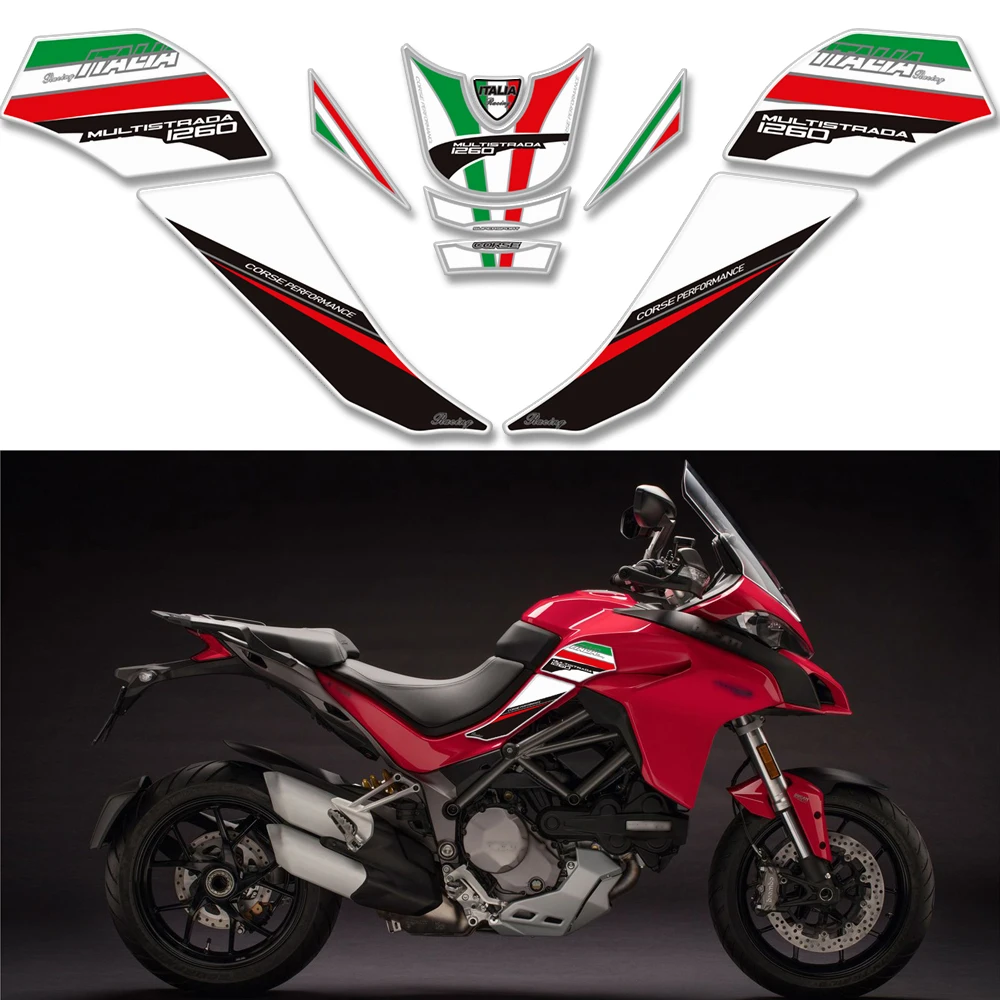 

Motorcycle Tank Pad Grips Stickers Decals Gas Fuel Oil Kit Knee Protector For Ducati MULTISTRADA 1260 S 1260S