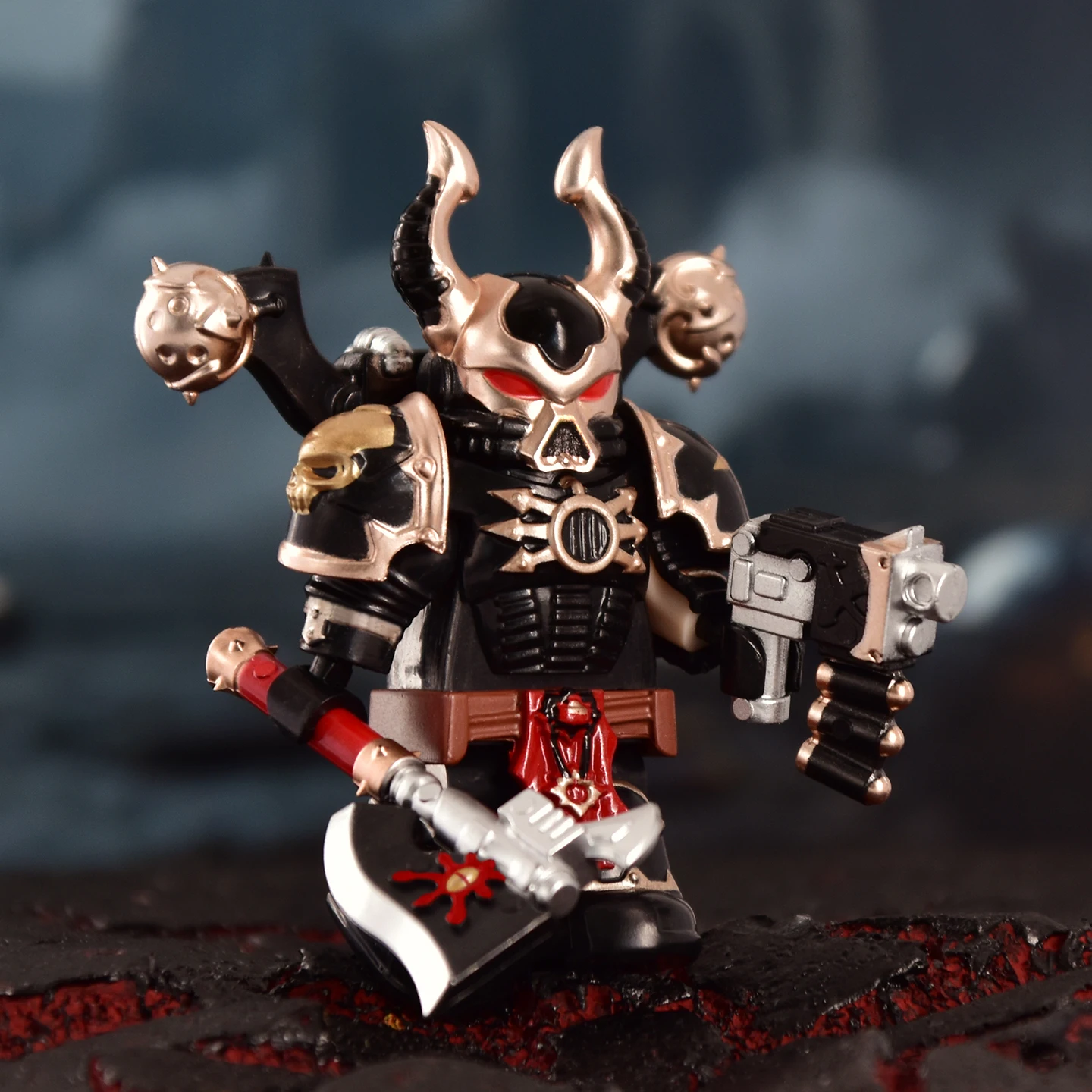 Military Chaos Space Marine Building Blocks Figures Toy Intricate Armor Black Legion Figures Toy Helmet Accessories Kids Toys view 2