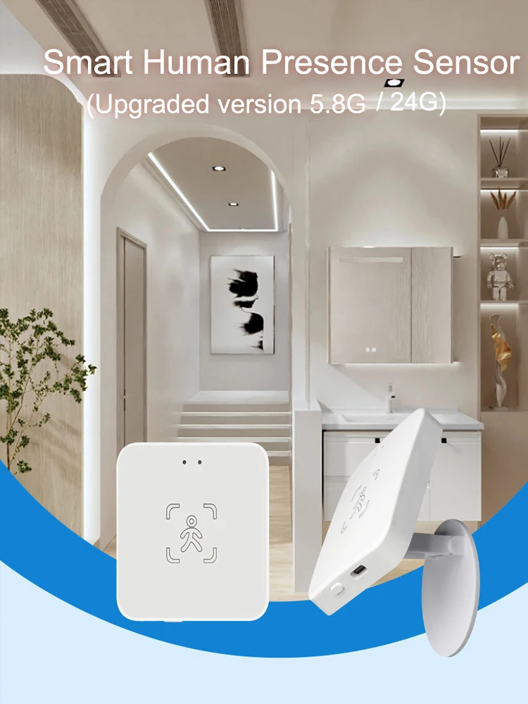 Czujnik obecności człowieka Tuya WiFi / Zigbee 24G, wykrywanie jasności/dystansu, inteligentny czujnik PIR ciała ludzkiego, obsługa Home Assistant — zdjęcie 2