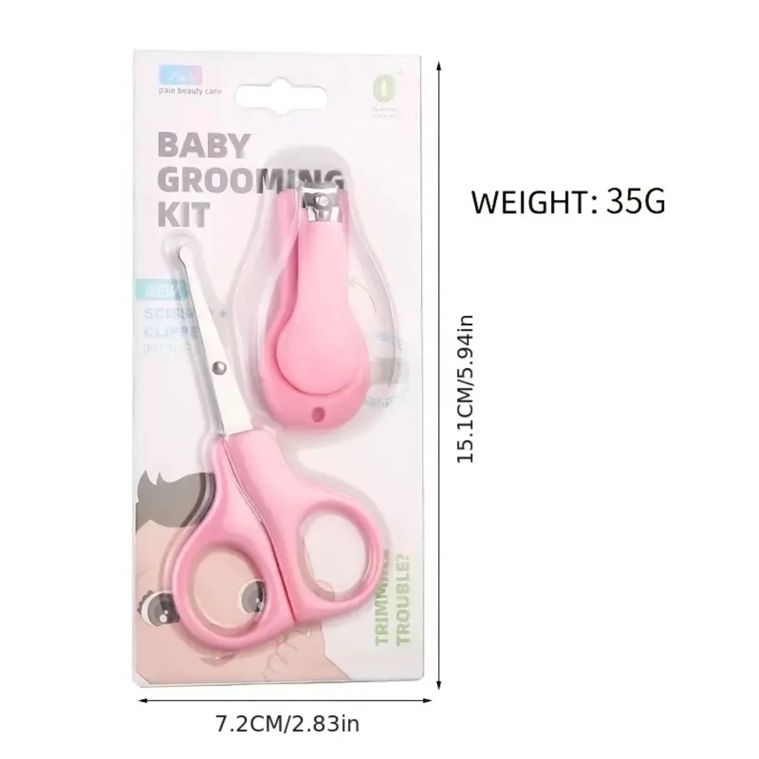 Kit essencial para aliciamento de bebês recém-nascidos, seguro e fácil de usar, 2 peças, conjunto de cortador de unhas anti-clipe para crianças pequenas, ferramenta de manicure perfeita com