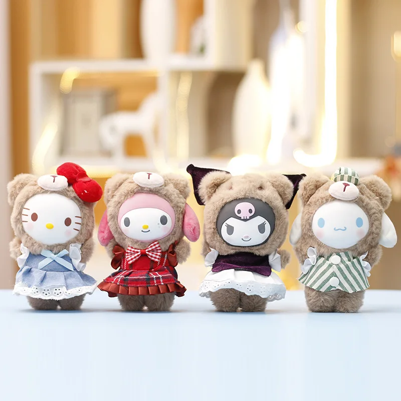 

Японская плюшевая кукла Sanrio с рисунком «Hello Kitty», Kawaii Kuromi Melody, брелок для ключей, подвеска на рюкзак, Cinnamoroll, подарок на день защиты детей