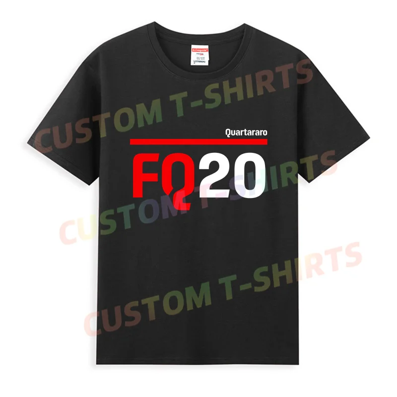 

2024 Hot Sale Summer 100% Cotton Black Fabio Quartararo 20 T Shirt Men Short Sleeves Cool Tee Hip Hop Streetwear T-shirt