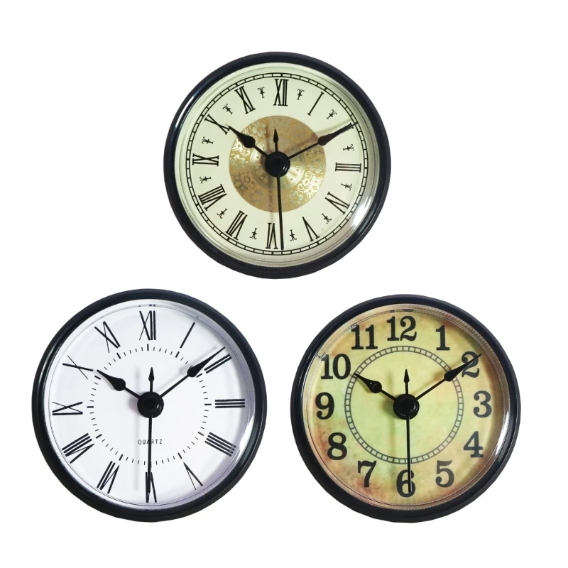 

70mm Antique Clock Quartzs Clocks Head Insert Arabic/Roman Number Clock Wall Home Offices Decorative Time Reminders