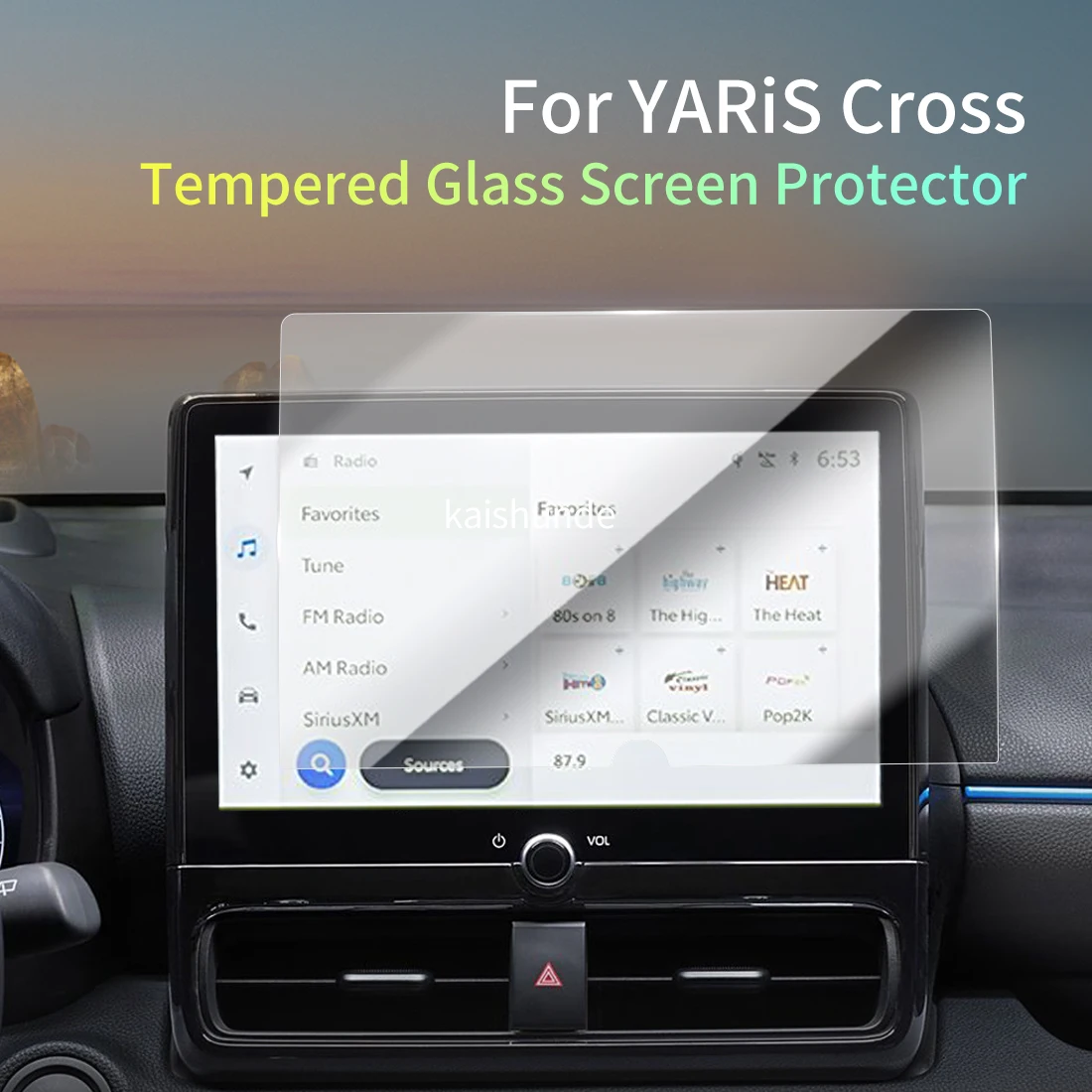 

Car Stickers Meters Protector For24 Toyota YARiS Cross Tempered Glass Protective Film Display Navigation Vehicle