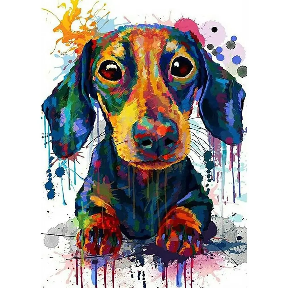 

50x70cm,Dachshund Lover Poster 5d Diamond Painting Kits Full Square Drill Weiner Dog Children Diy Handwork Gift Home Decor