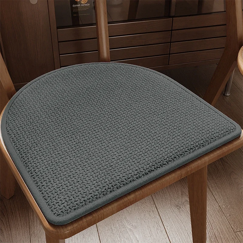 Cotton Linen Cushion Horseshoe Dining Chair Cushion Solid Wood Chair Non-slip Durable Seasons Four Buttock Pad D-shape