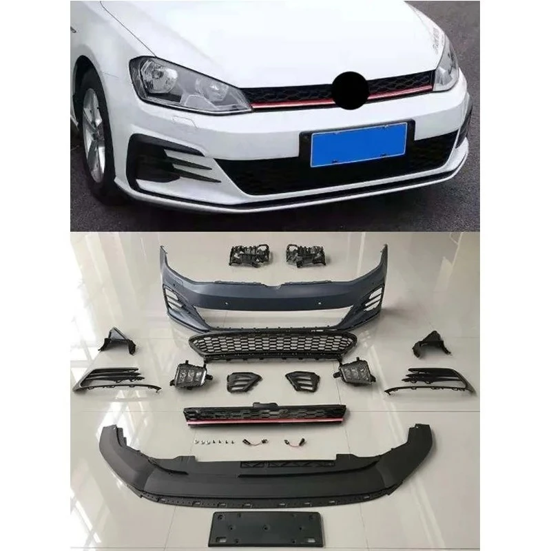 مجموعات المصد الأمامي الجديد 2025 مع شواية لسيارة VW Golf 7.5 GTI Style Bumper 2018 2019 2020 #2