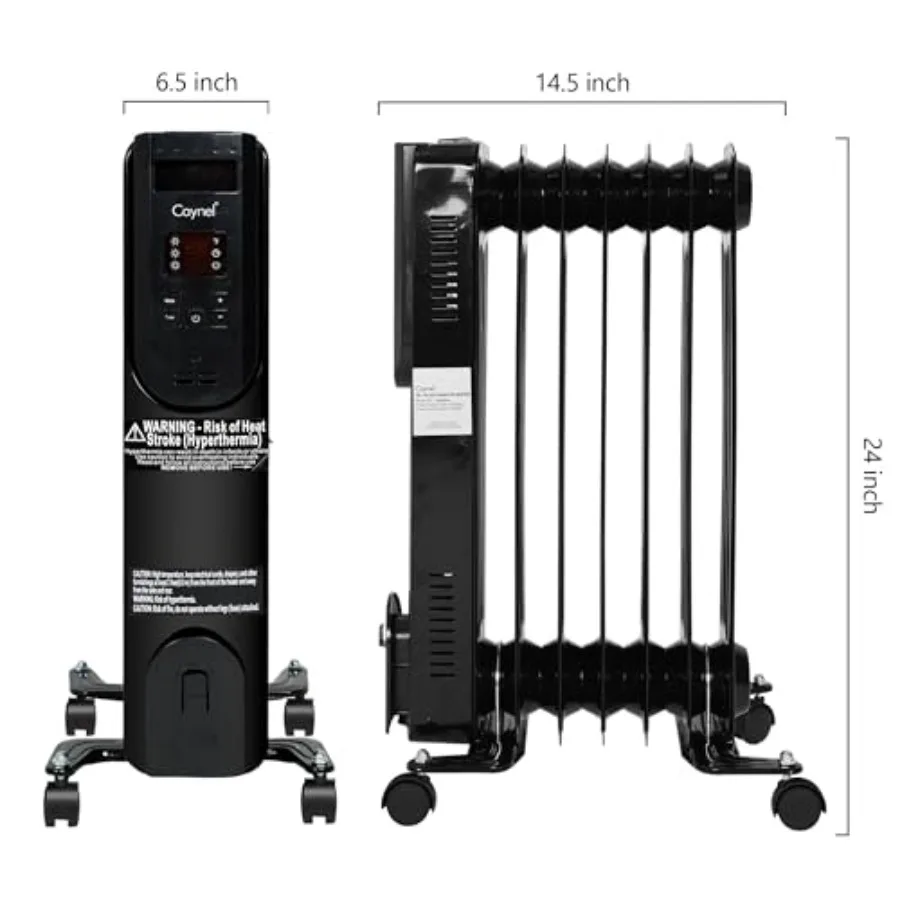 Space Oil Filled Radiator Heater with Adjustable Thermostat, 24H Timer, Overheating and Tip-over Protection, 3 Modes, Quiet Hea