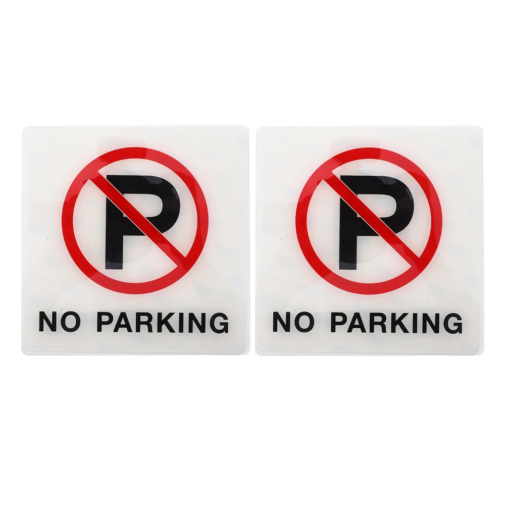

2pcs No Parking Signs Selfadhesive Stickers Bold Lettering Waterproof Material Traffic Safety Driveway Management