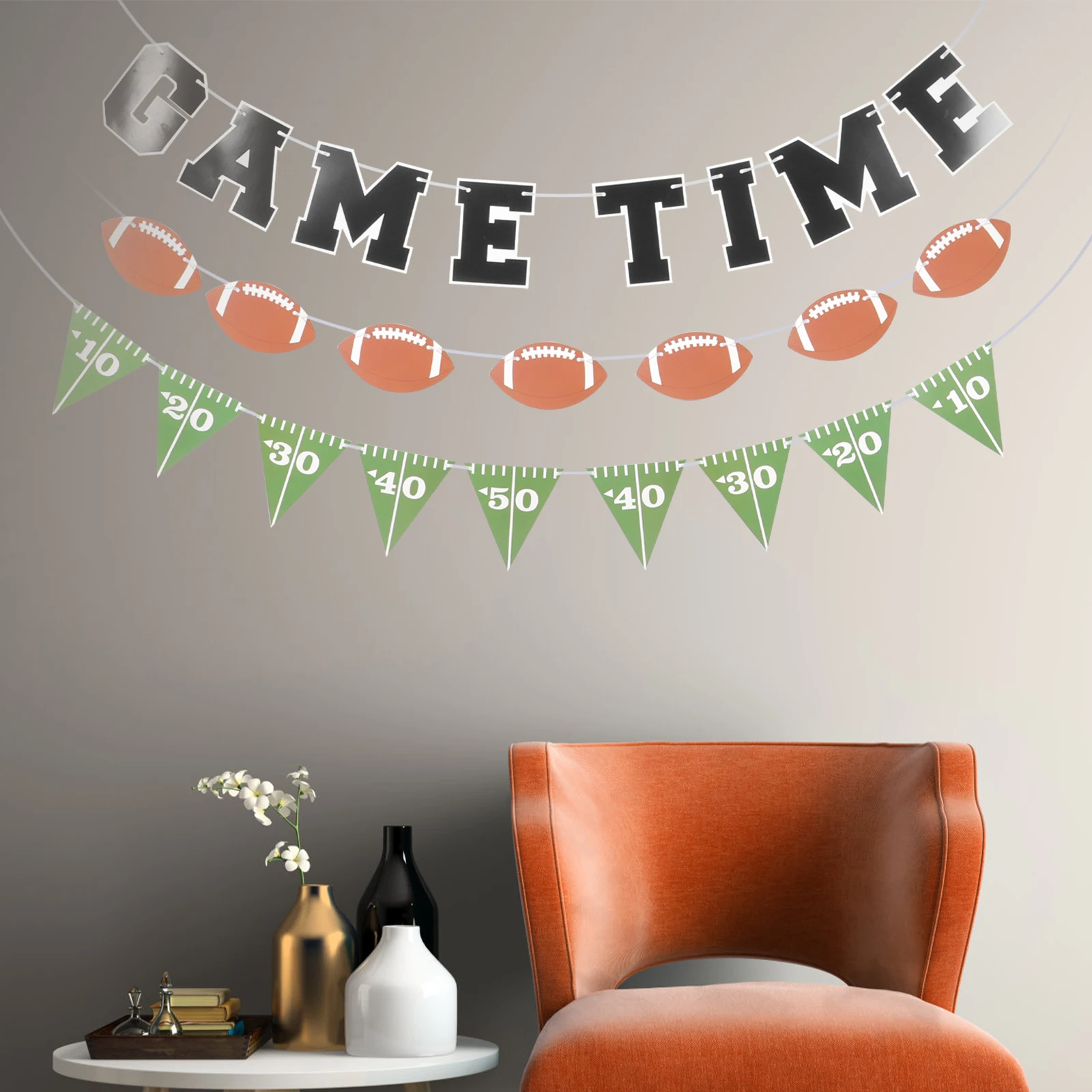 

3 Pcs Garland Banner Football Banner Decoration Party Decorations Birthday Supplies Triangle Flags Sports Theme Memorabilia