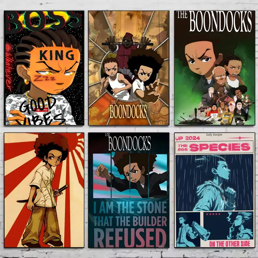 Moive The Boondocks Poster HD Waterproof Self-Adhesive Wall Sticker For Room Decor, Premium Print Gift