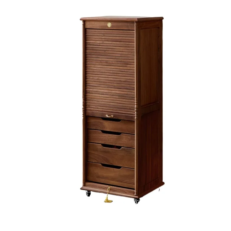 New Chinese solid wood dental cabinet tea set storage tea side cabinet drawer