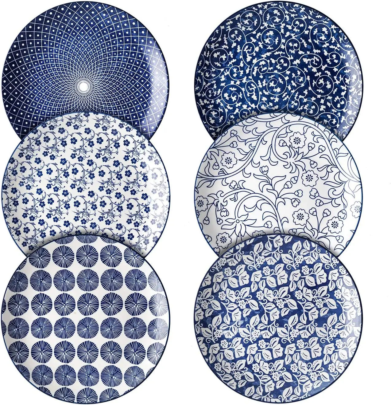 10 Inch Porcelain Dinner Plates,  Set of 6, Plate Sets Ceramic Plate Sets