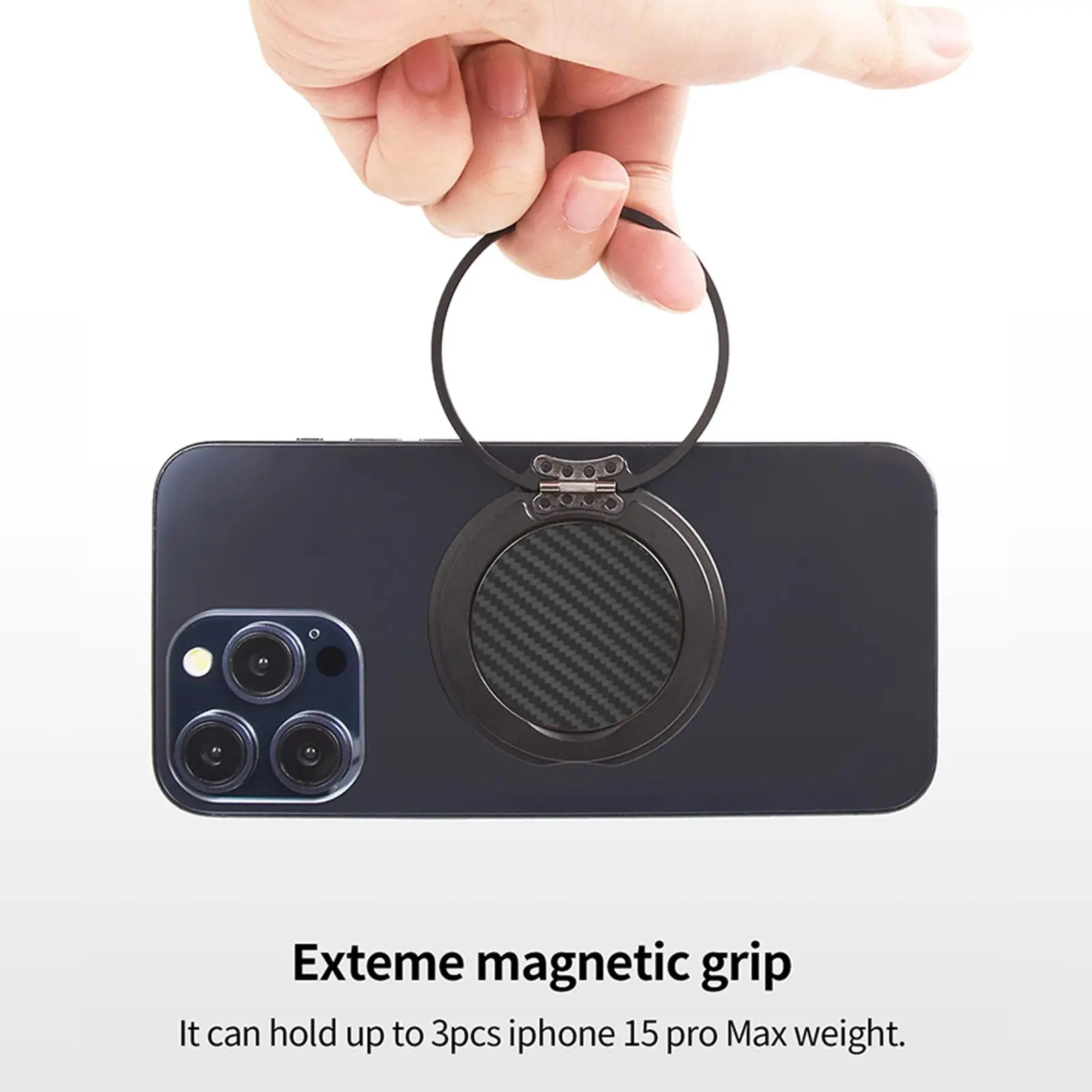 Magnetic Phone Grip Holder Strong Magnet Magsafe Phone Holder with Ring for All Phone and Case Foldable Phone Bracket for iPhone