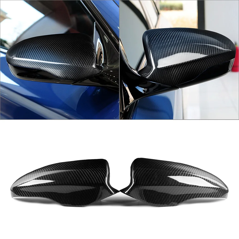 2Pcs Carbon Fiber Car Rearview Mirror Cover Add On Style Side Door Mirrors Cap For 2012-2016 BMW F10 M5 5Series M Series