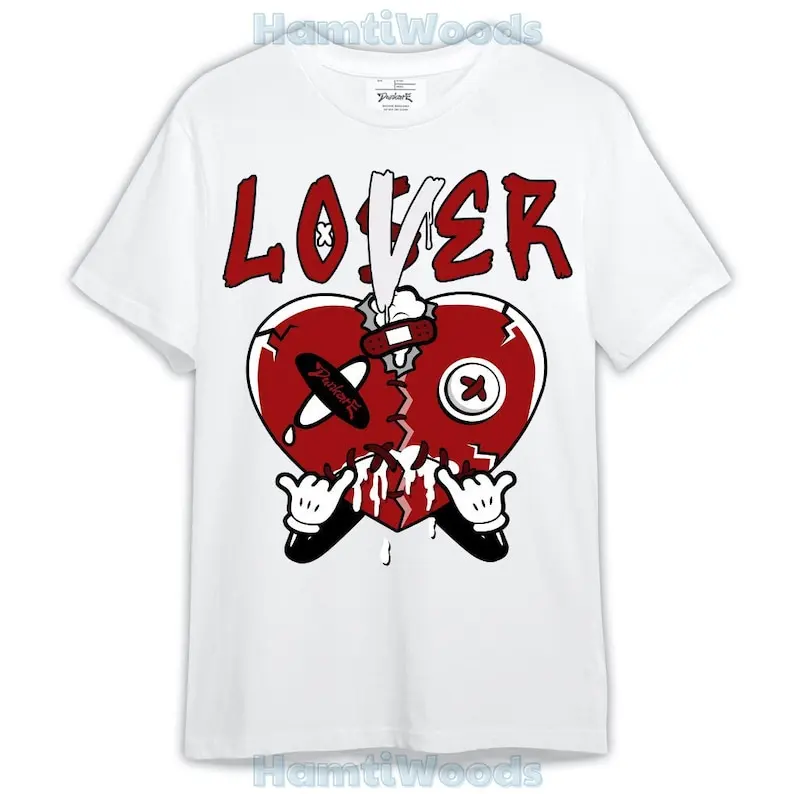 

T-Shirt Loser Lover Drip Heart, 12 Red Taxi T-Shirt, To Match Sneaker Red Taxi 12s 2304 NCT