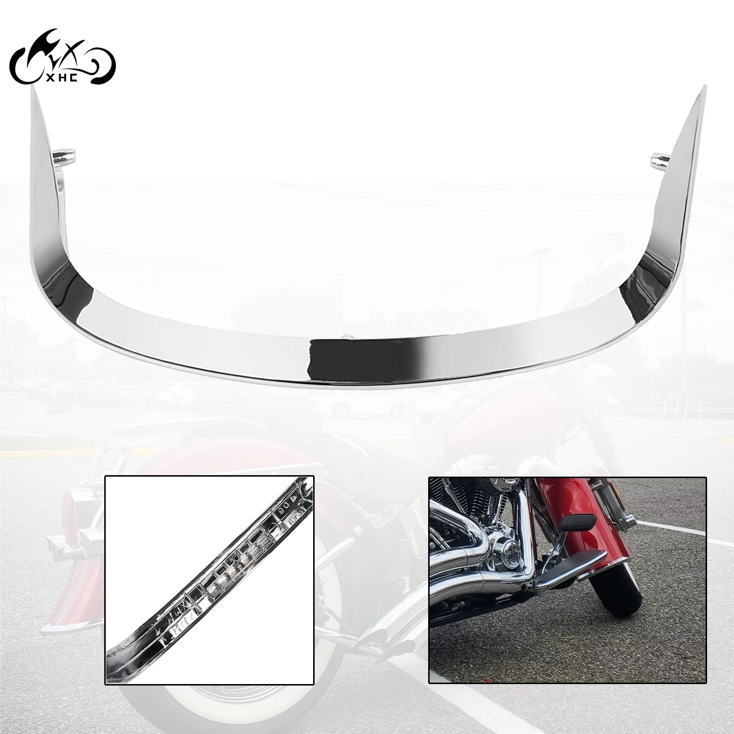 Chrome ABS Plastic Lower Front Fender Tip Trim For Harley Softail CVO Deluxe FLSTNSE FLSTN 2005-2017 2007 2009 2012 2015