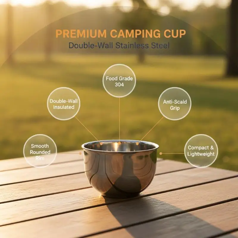 Thicken Insulated Stainless Steel Coffee Cup 50/75/100/150ML Portable Espresso Mug for Hiking Travel