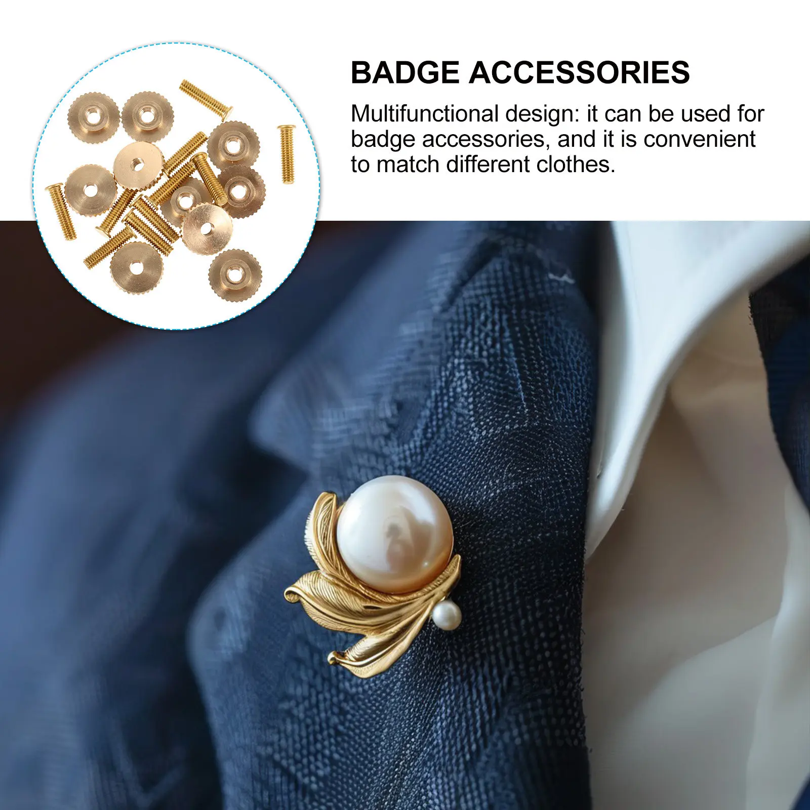 30Pcs Badge Accessory Clutches Metal Screw Pin Backs Secure Locking Replacement Parts for Lapel Enamel Brooches Jewelry Making