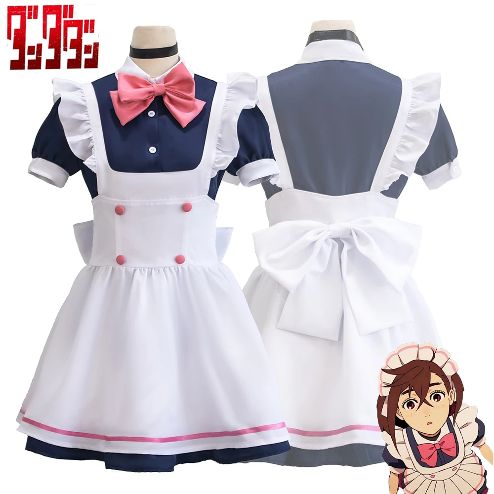 

Anime DAN DA DAN Ayase Momo Cosplay Costume Women Lolita Dress Maid Uniform Halloween Party Clothes