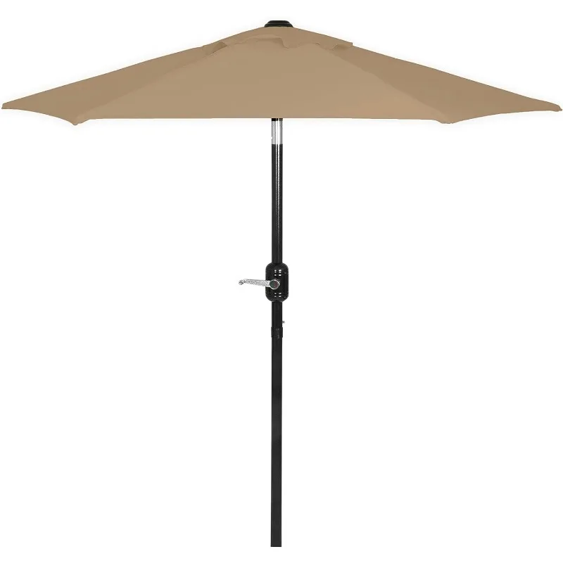 6 Ft Outdoor Patio Umbrella, Easy Open/Close Crank and Push Button Tilt Adjustment