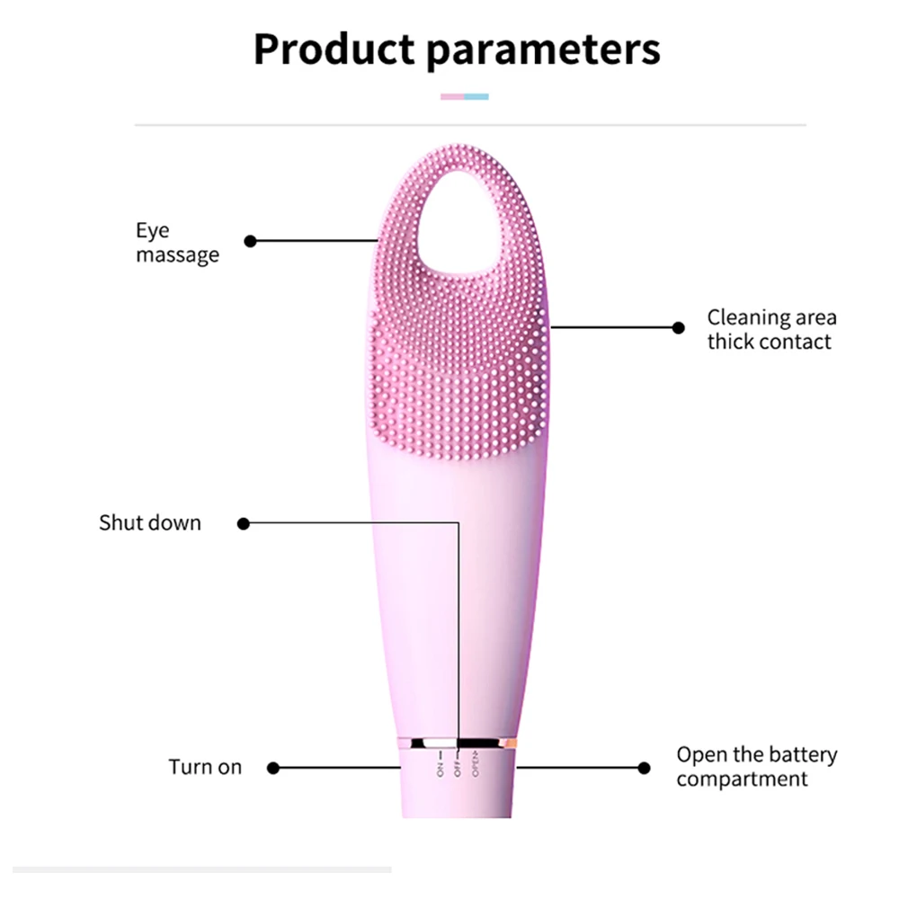 Facial Cleansing Brush Silicone Sonic Vibration Mini Cleaner Deep Pore Cleaning Skin Eye Massager Face Care Tools