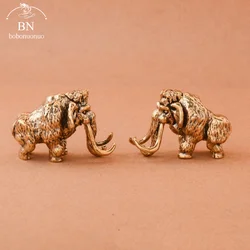 Antique Bronze Cute mammoth Miniature Figurines Desk Ornament Decorations Accessories Copper Animal Sculpture Home Decor Crafts