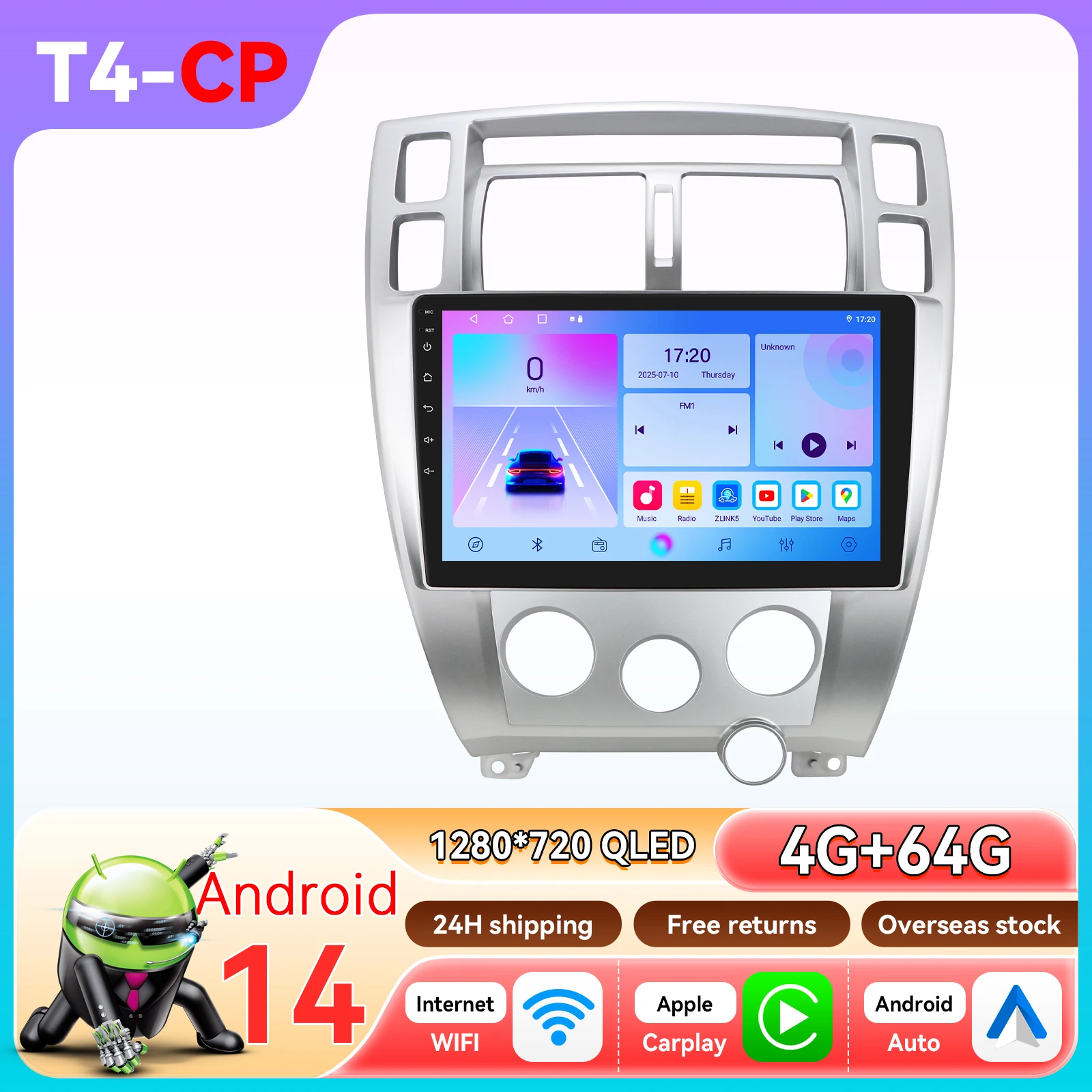 Hizpo 8 Core Auto Multimedia Speler Voor Hyundai Tucson 2004-2009 2Din Radio Carplay Android Auto Stereo Audio GPS Navigatie DSP RDS 4G + WIFI