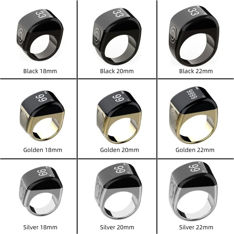 Zinc Alloy Smart Ring Bluetooth Time Reminder with Charging Case Wearable Finger Ring