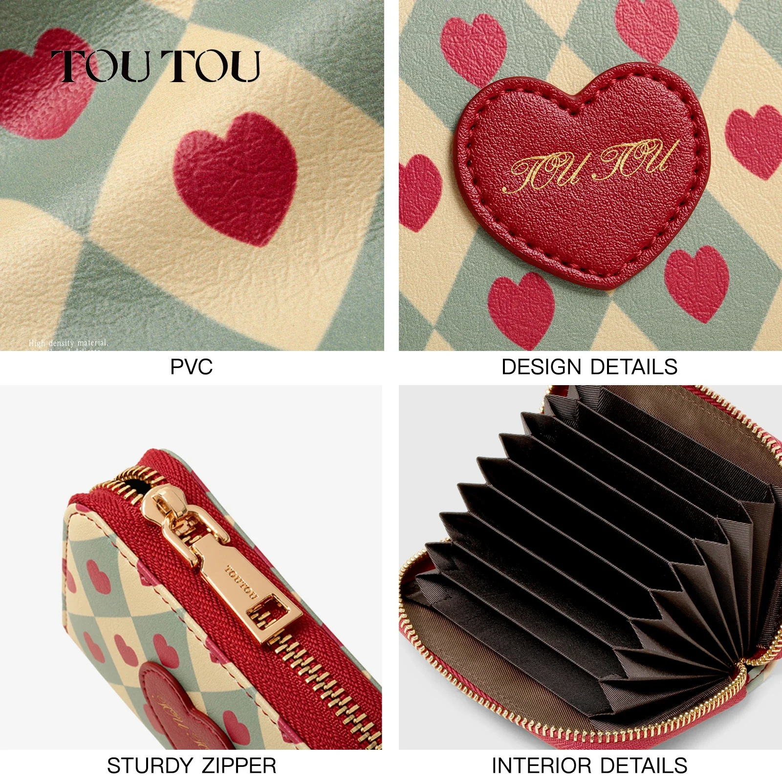 TOUTOU New Love Card Case Coin Bag Original Design Wallet Card Case Anti-Theft Credit Card Holder Coin Pouch Coin Bag